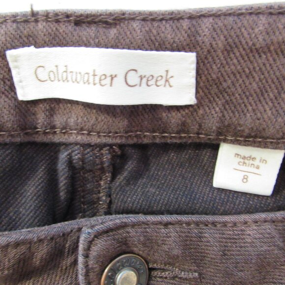 Coldwater Creek Brown Knit Denim Boot Cut Pants Size 8 - Picture 3 of 13